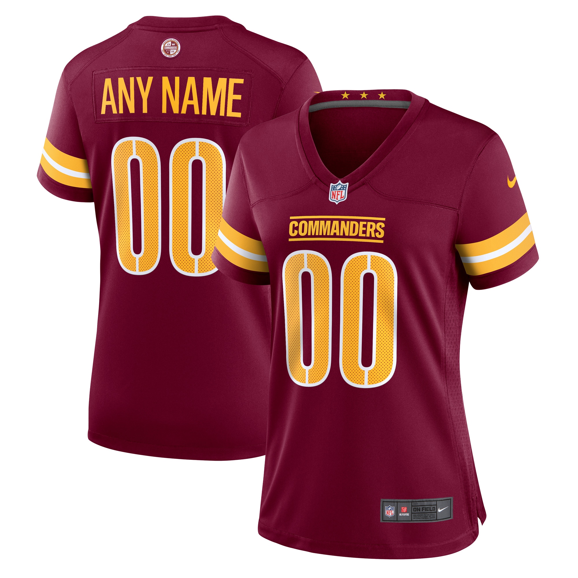 Washington Commanders Burgundy Game Custom Player NFL Jersey Women's