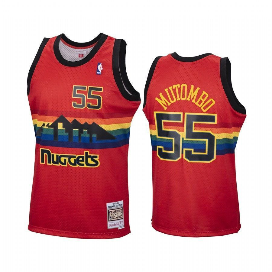 Dikembe Mutombo Denver Nuggets Red Reload Hardwood Classics NBA Jersey Men's