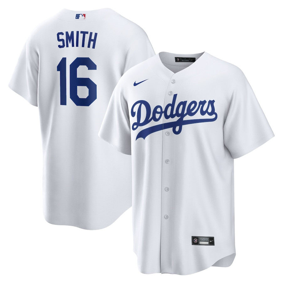 Will Smith 16 Los Angeles Dodgers Home White MLB Jersey Men's