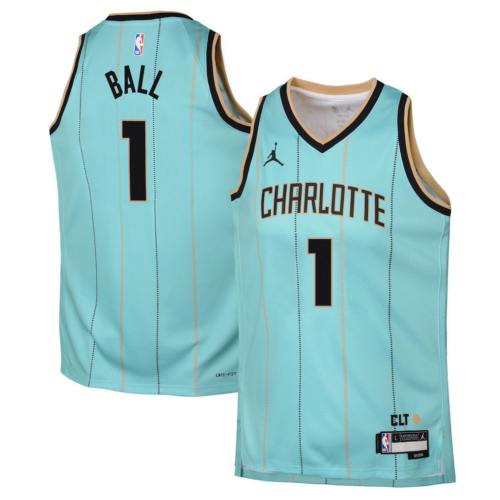 LaMelo Ball 1 Charlotte Hornets 2024/25 Swingman Playe City Edition Mint NBA Jersey Youth