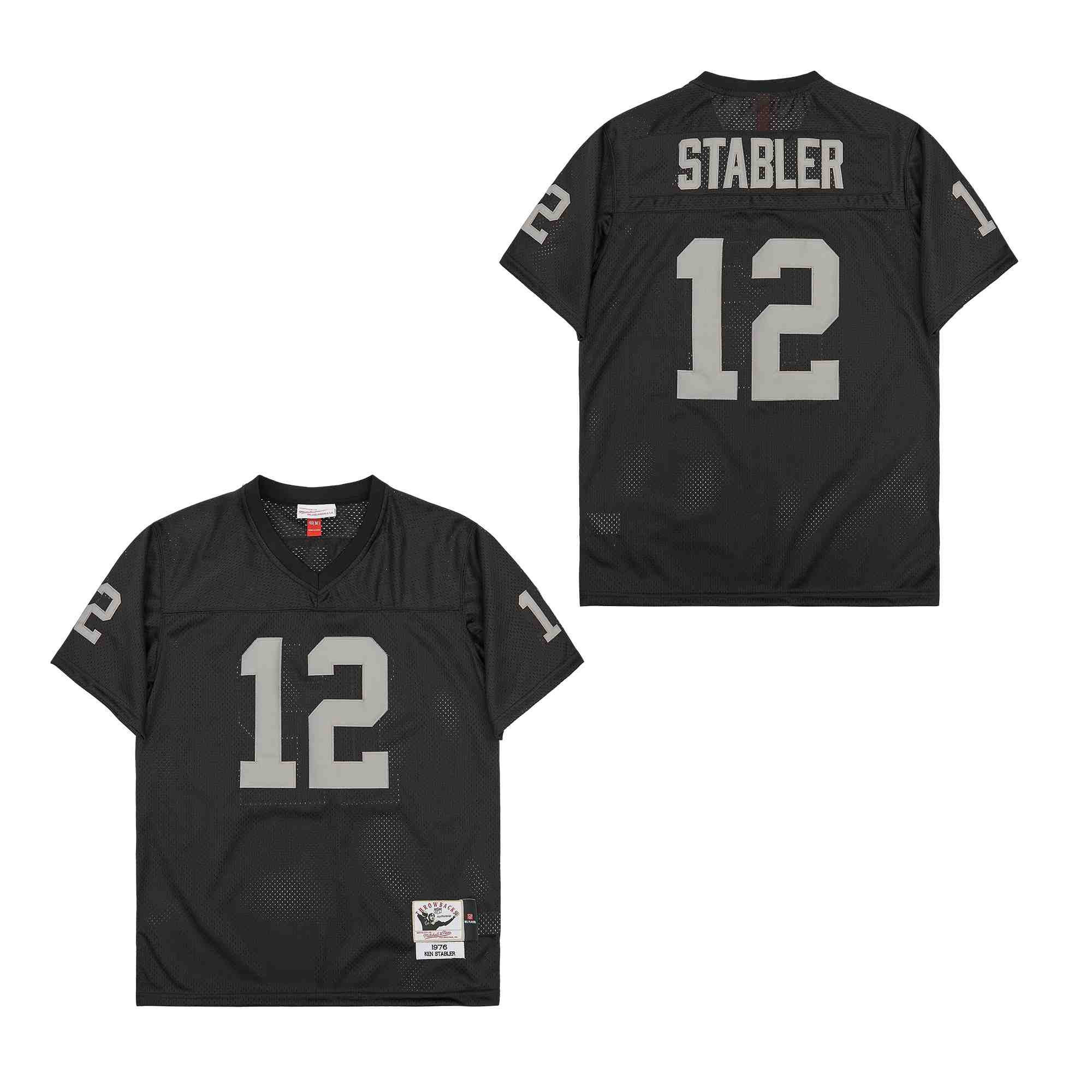 Ken Stabler 12 Las Vegas Raiders Throwback Black NFL Jersey Men's