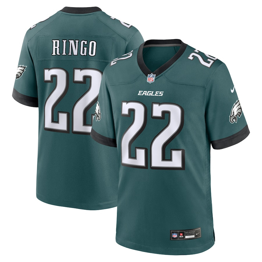Kelee Ringo 22 Philadelphia Eagles Team Game Midnight Green NFL Jersey Men's