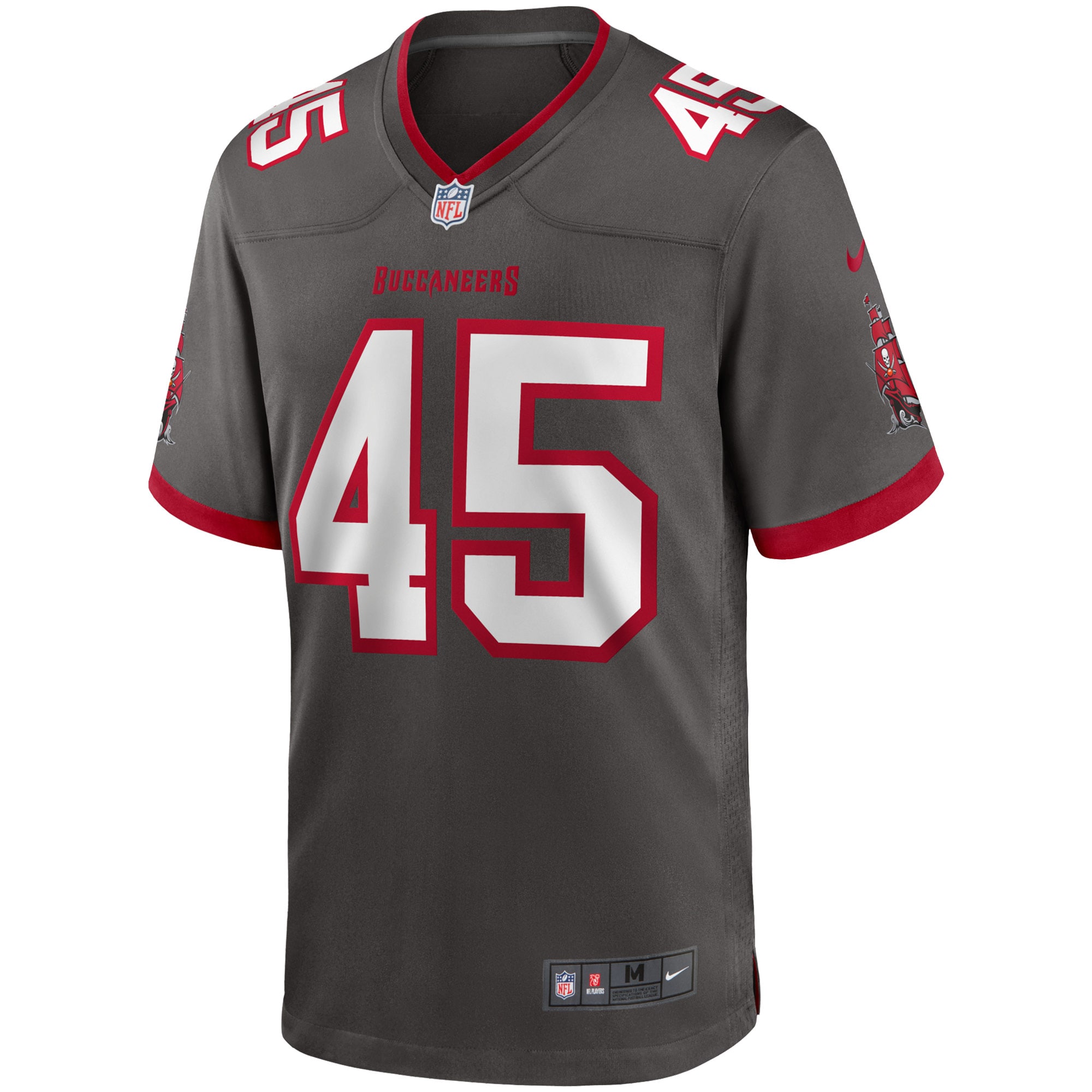 Tampa Bay Buccaneers Devin White Pewter Game NFL Jersey Men's