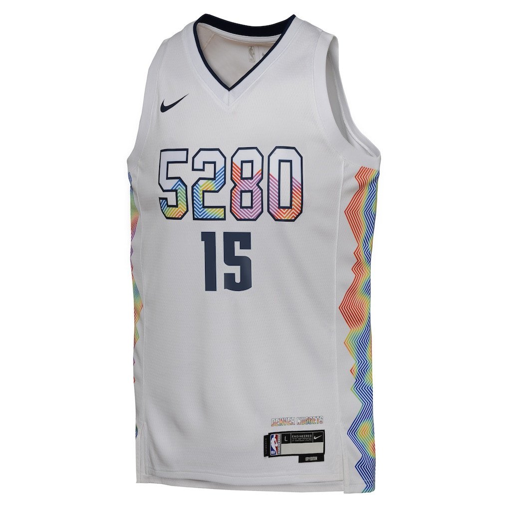 Nikola Joki? 15 Denver Nuggets 2024/25 Swingman Playe City Editio White NBA Jersey Youth
