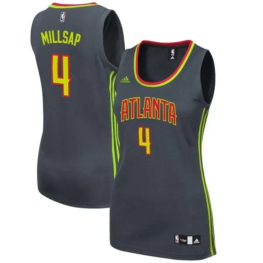 Paul Millsap Atlanta Hawks Road Charcoal NBA Jersey Women's