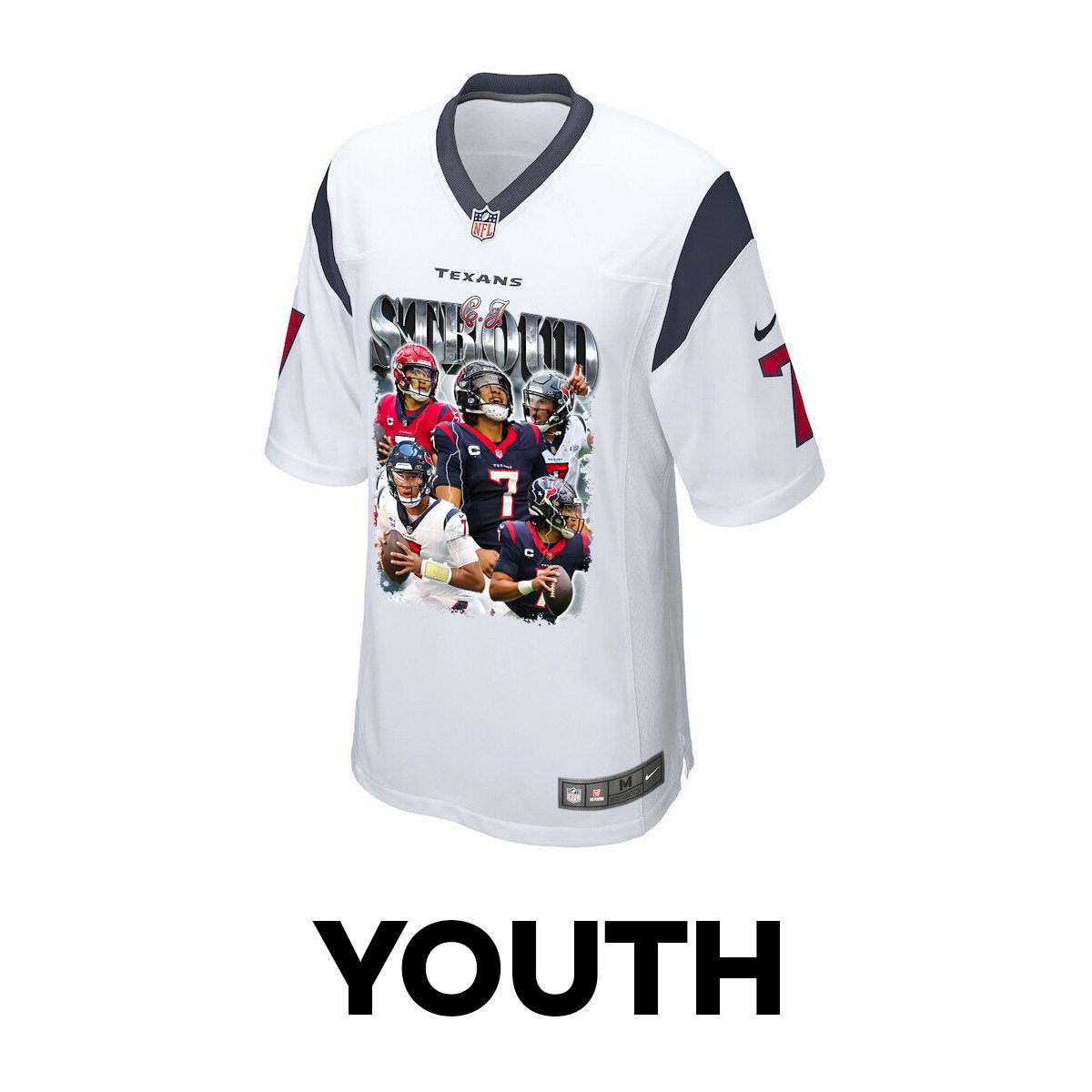 C.J. Stroud 7 Houston Texans The Gunslinger Game White NFL Jersey Youth