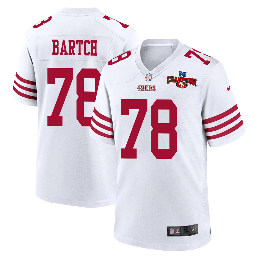 Ben Bartch 78 San Francisco 49ers NFC Champions Patch Game White NFL Jersey Men's