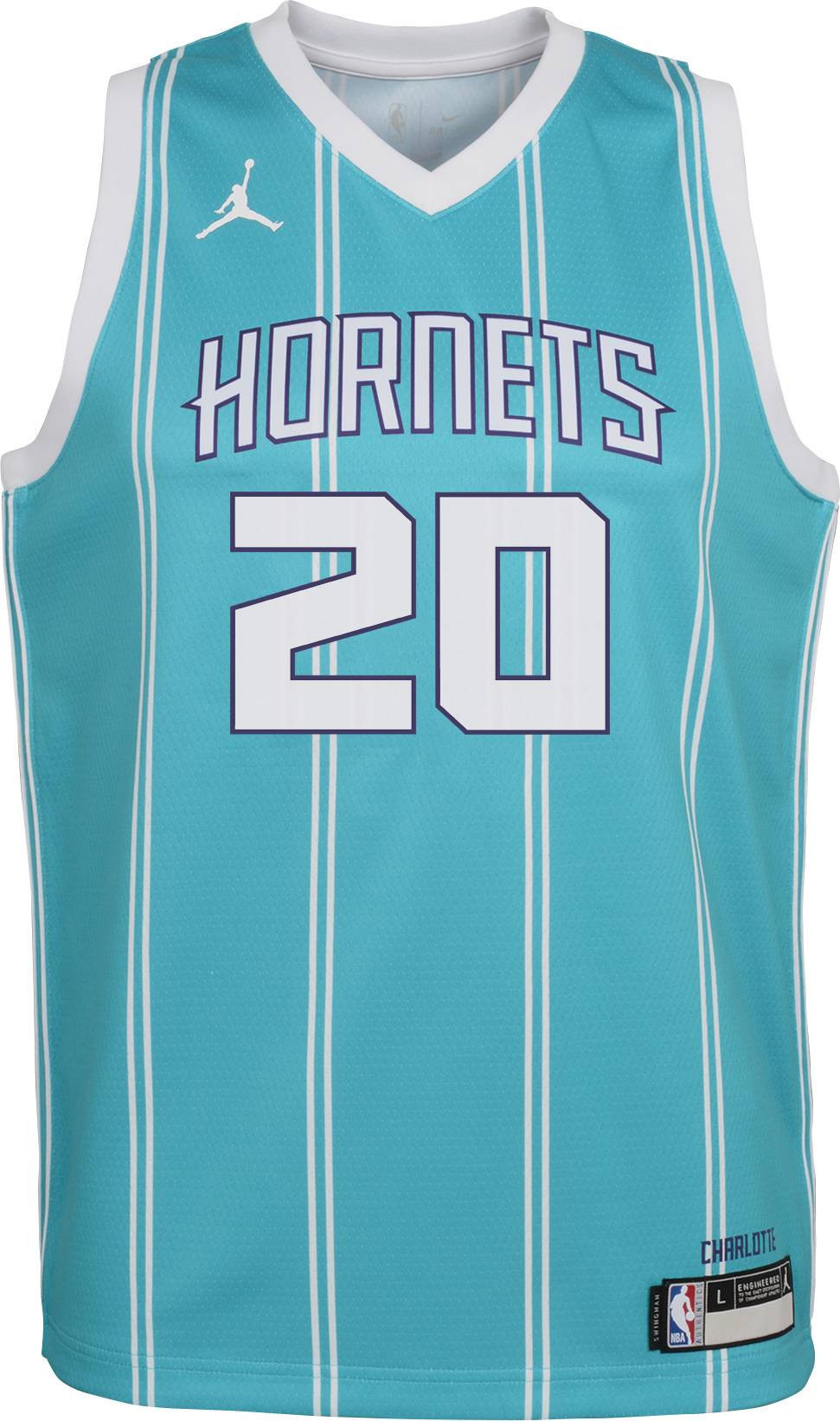 Jorda Charlotte Hornets Gordon Hayward 20 Teal Dri-fit Swingman NBA Jersey Youth