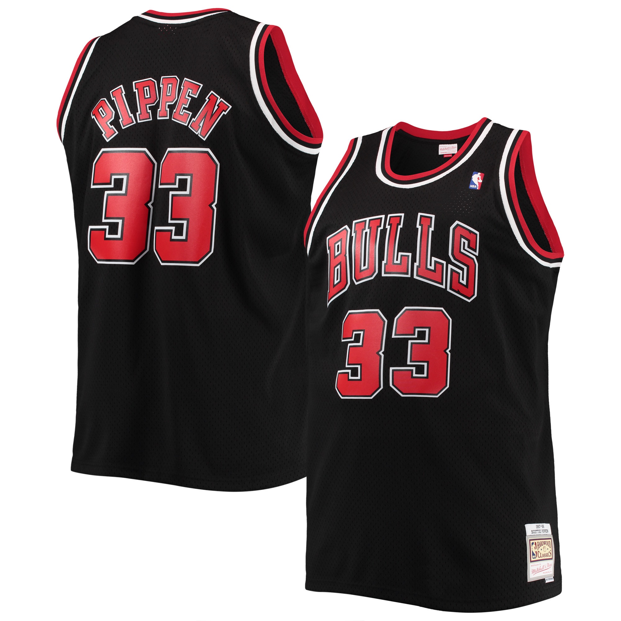 Mitchell Ness Scottie Pippen Black Chicago Bulls Big Tall Hardwood Classics Swingman NBA Jersey Men's