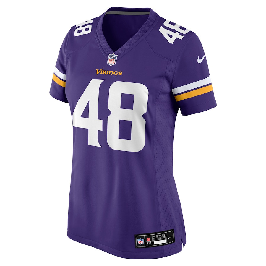 Calvin Munson 48 Minnesota Vikings Game Purple NFL Jersey Women's