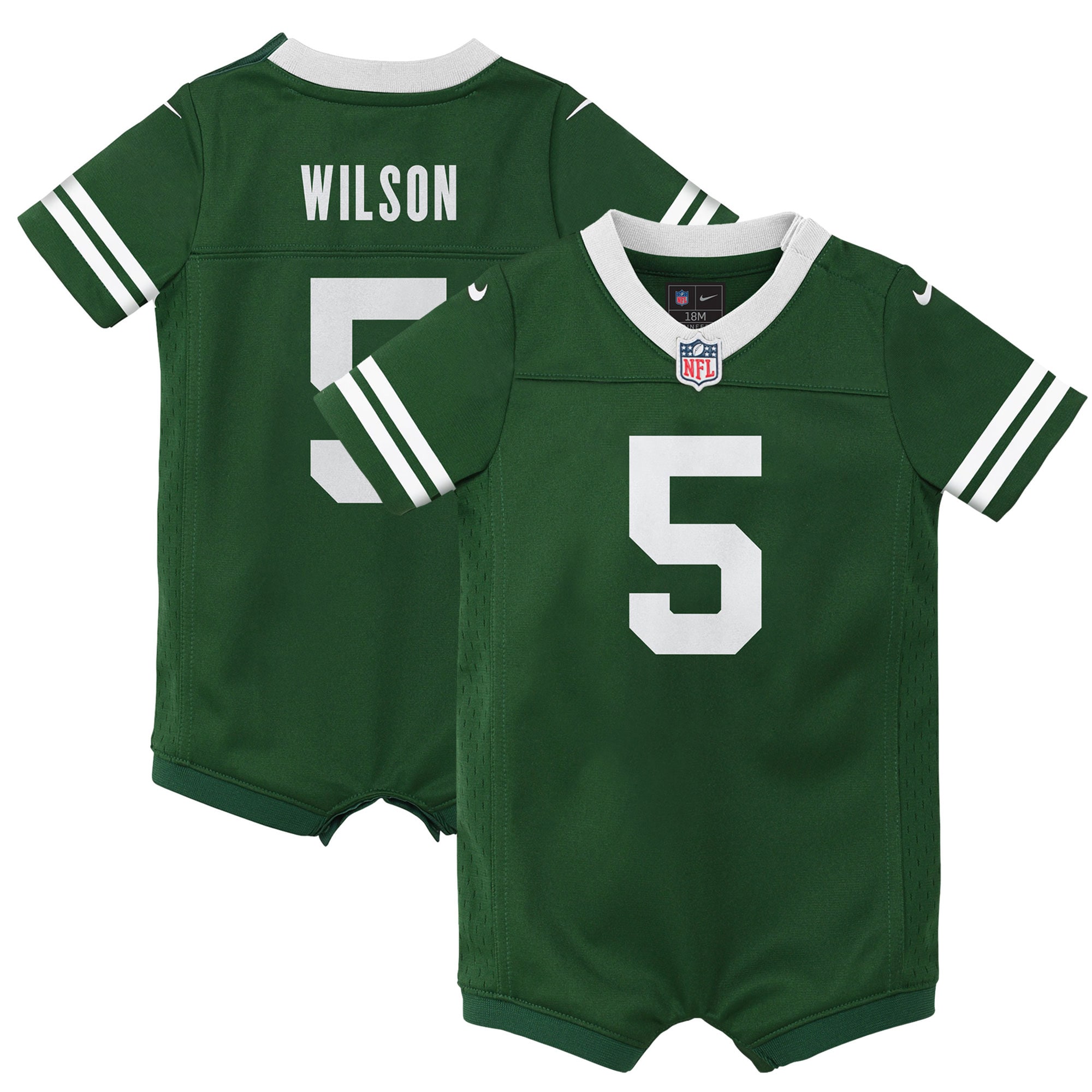 Newborn Infant New York Jets Garrett Wilson Legacy Green Game Romper NFL Jersey Men's