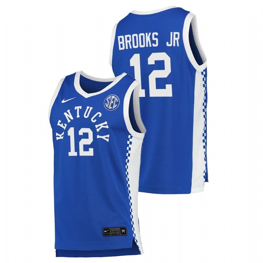 Kentucky Wildcats 12 Keion Brooks Jr. 2023 Royal College NCAA Jersey Men's