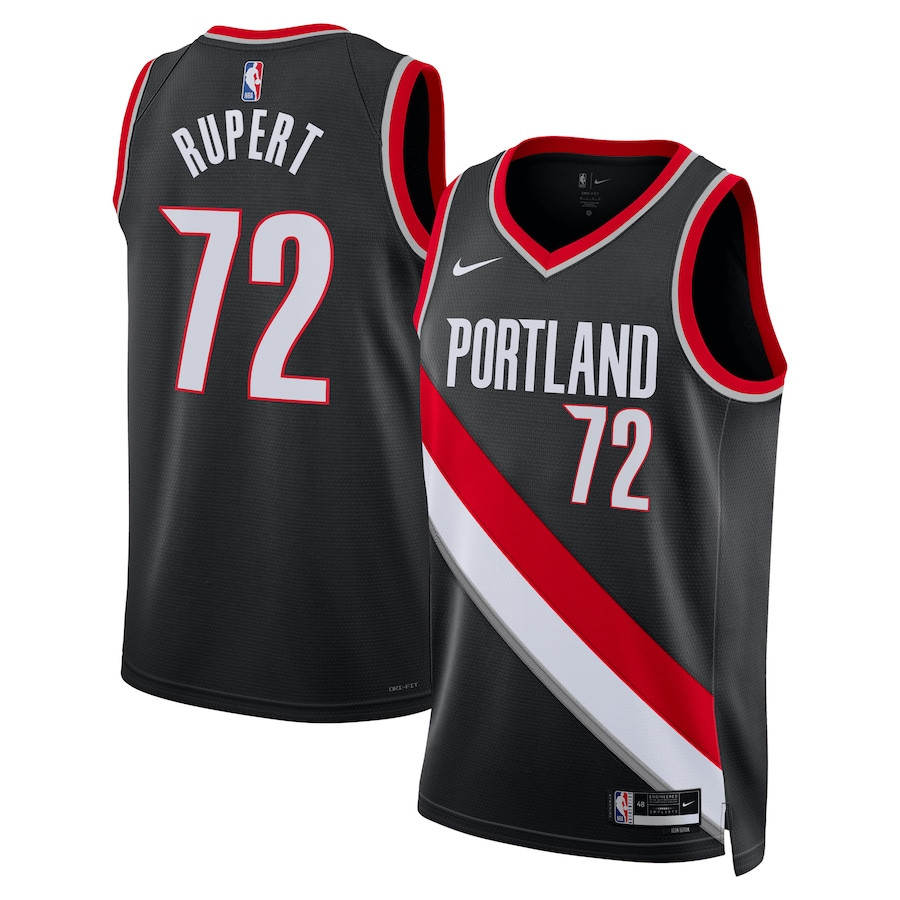 Rayan Rupert 72 Portland Trail Blazers Unisex Swingman Icon Edition Black NBA Jersey Unisex
