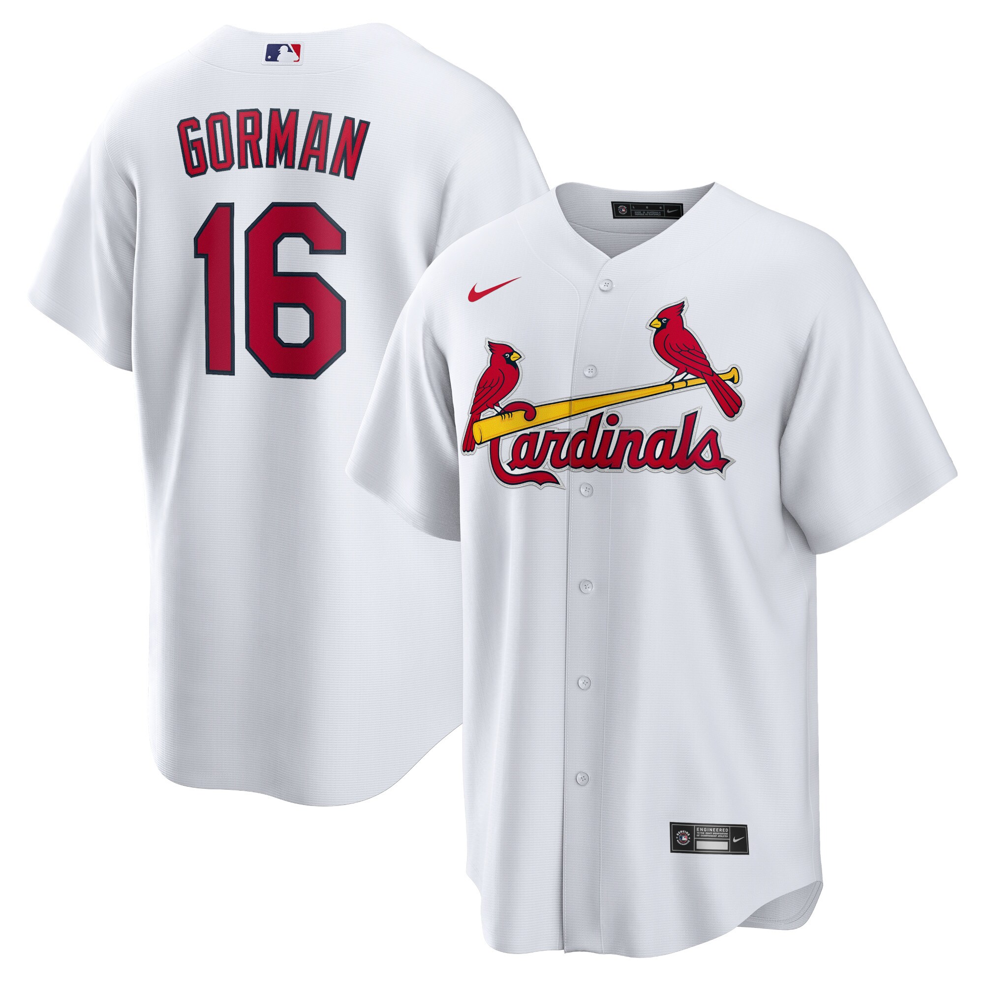 St. Louis Cardinals Nolan Gorman White Home MLB Jersey Men's