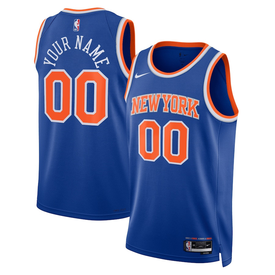 New York Knicks 2023/24 Icon Swingman Custom Blue NBA Jersey Men's