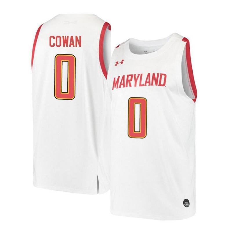 Under Armour 0 Anthony Cowa White Retro Maryland Terrapins NCAA Jersey Men's