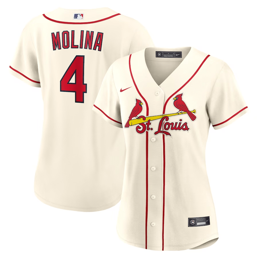 Yadier Molina 4 St. Louis Cardinals Alternate Cream MLB Jersey Women's