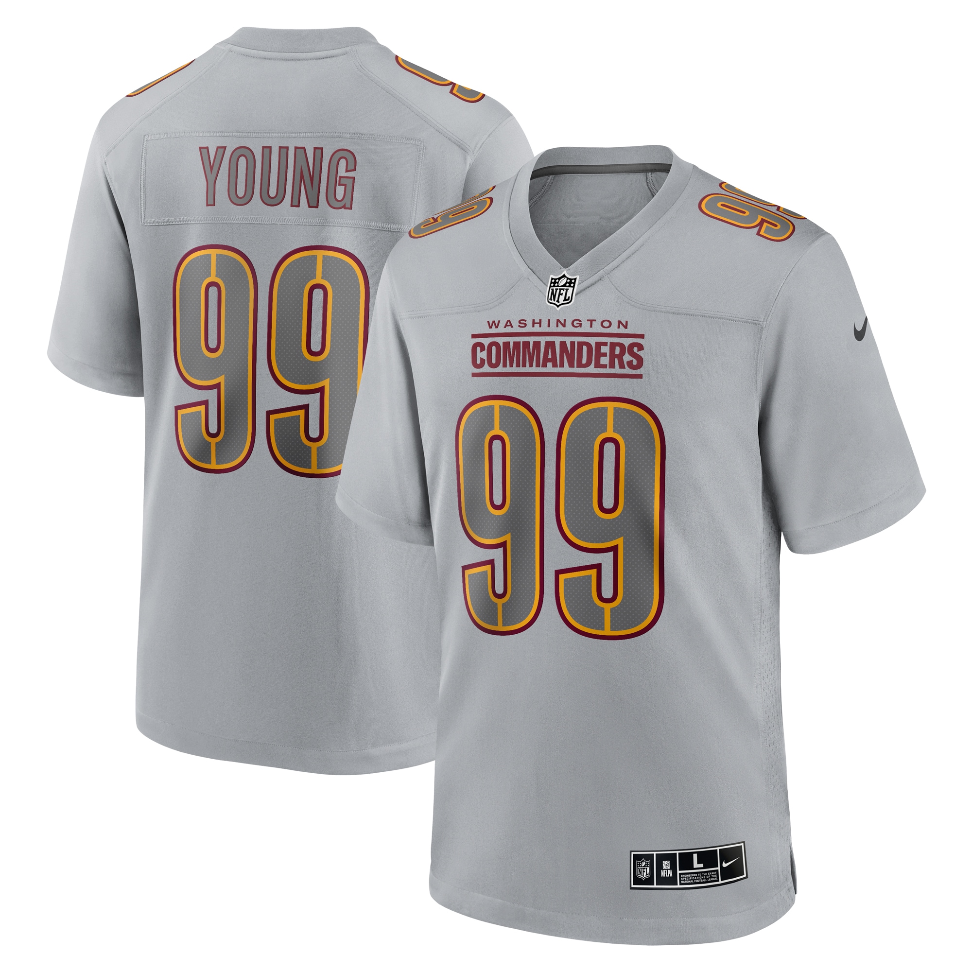 Washington Commanders Chase Young Gray Atmosphere Fashion Game NFL Jersey Men's