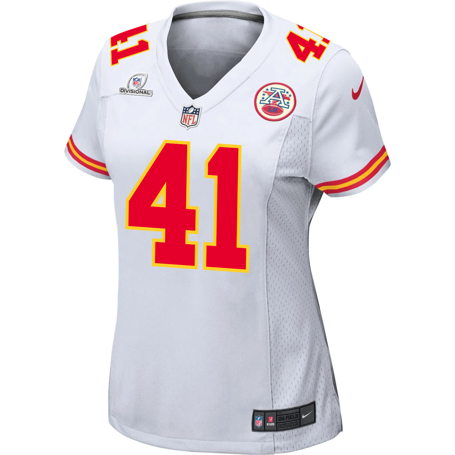 James Winchester 41 Kansas City Chiefs Super Bowl LVIII Patch Game White NFL Jersey Women's