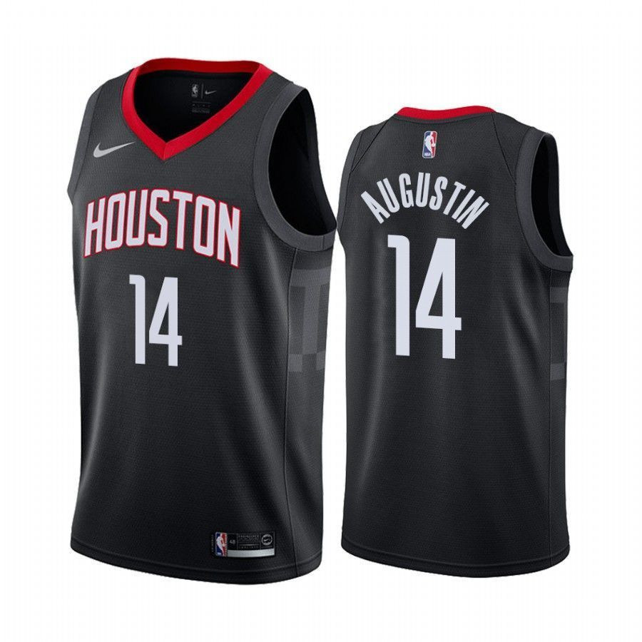 D.j. Augustin 14 Houston Rockets Statet Edition Black NBA Jersey Men's