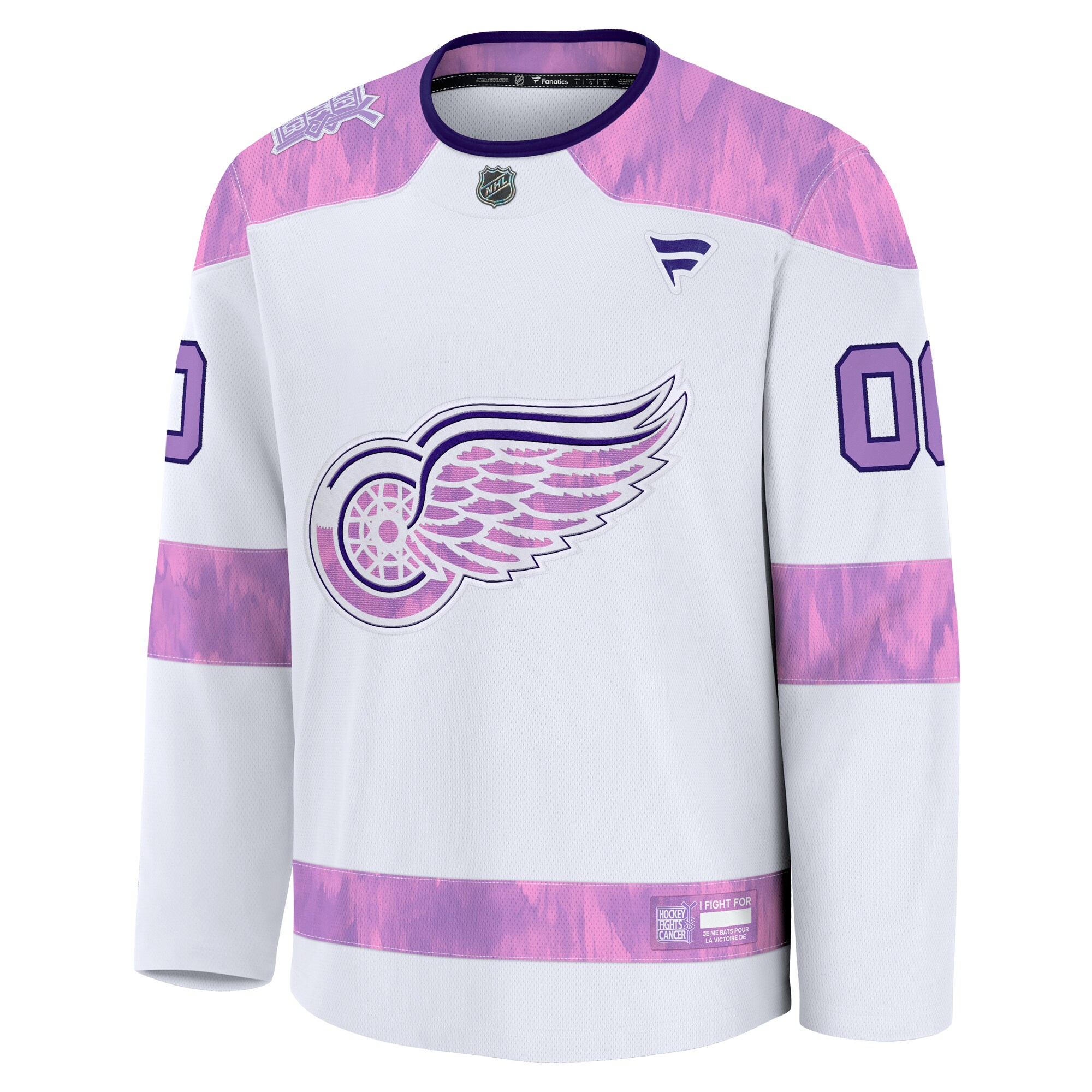 Detroit Red Wings White 2024 Fights Cancer Custom Practice NHL Jersey Men's