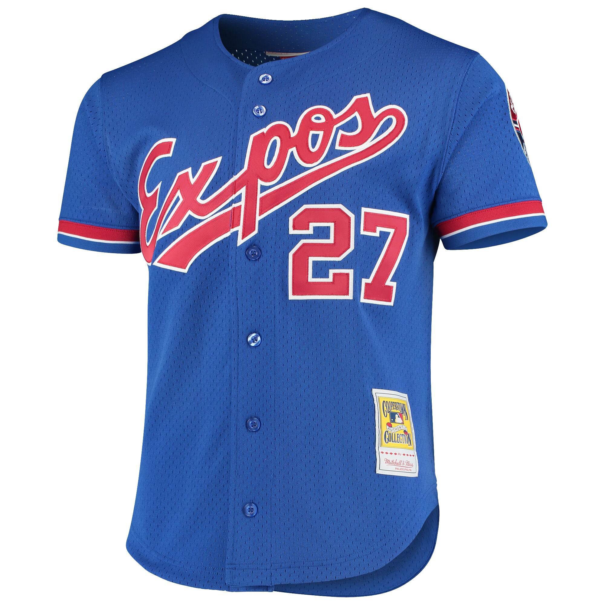 Montreal Expos Vladimir Guerrero Mitchell Ness Royal Cooperstown Collection Mesh Batting Practice Button-Up MLB Jersey Men's
