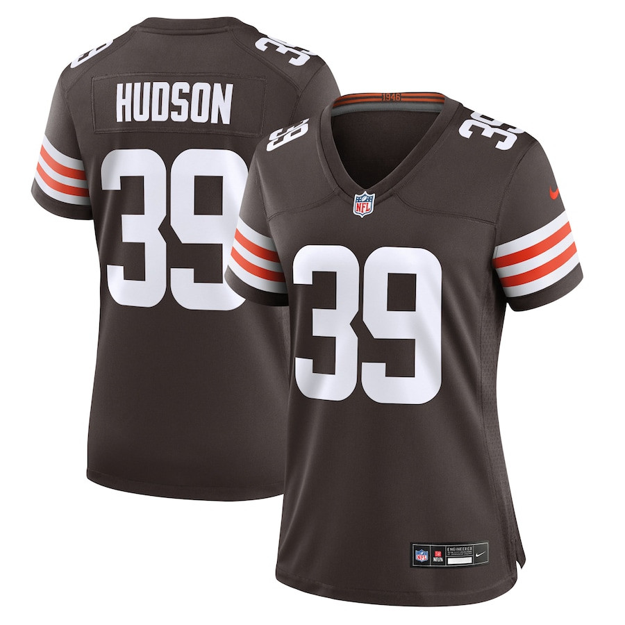 Khaleke Hudson 39 Cleveland Browns Team Game Brown NFL Jersey Women's
