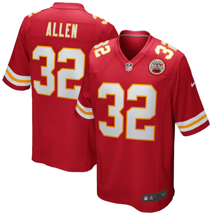 Marcus Allen 32 Kansas City Chiefs Game Retired Red NFL Jersey Men's