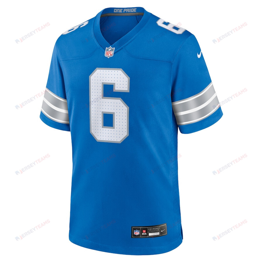 Ifeatu Melifonwu 6 Detroit Lions Team Game Blue NFL Jersey Men's