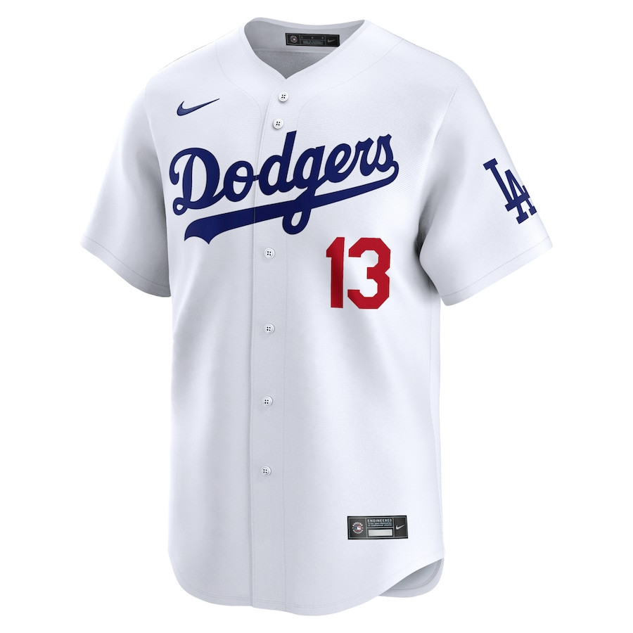 Max Muncy 13 Los Angeles Dodgers Home Limited Player White MLB Jersey Men's
