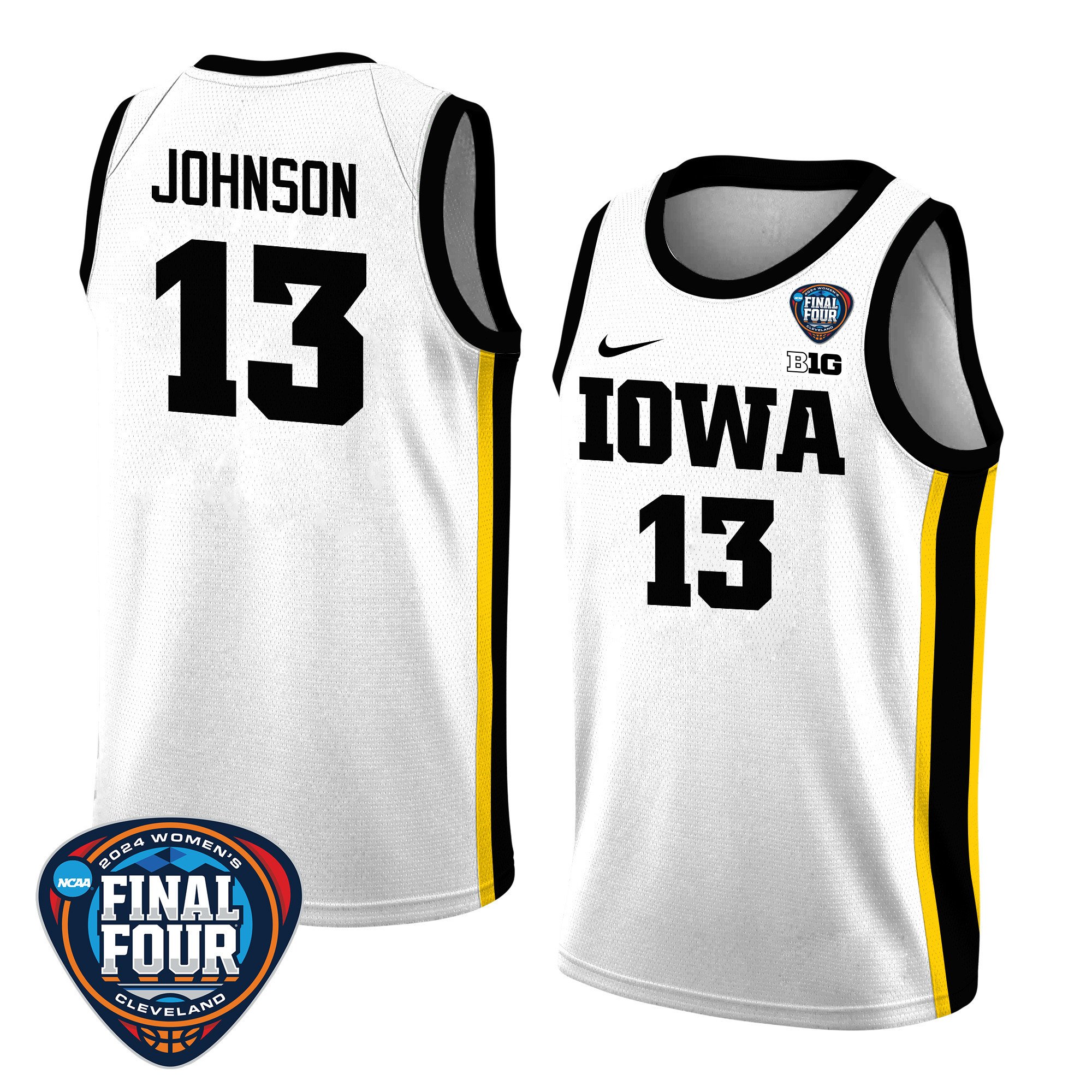 Kennise Johnson 13 Iowa Hawkeyes 2024 Final Four Patch Unisex NCAA Jersey Unisex