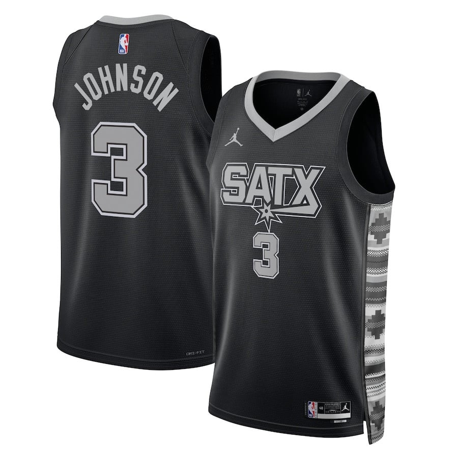 Keldon Johnson 3 San Antonio Spurs Unisex Swingman Statement Edition Black NBA Jersey Unisex