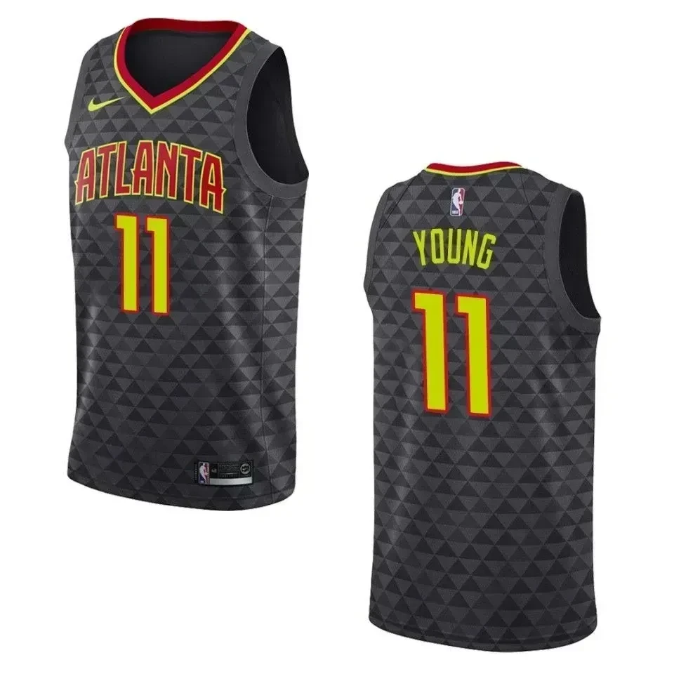 Atlanta Hawks 11 Trae Young Icon Swingman Black NBA Jersey Men's