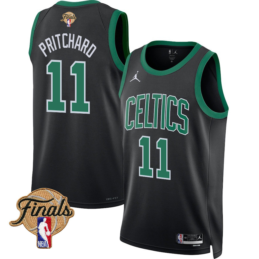 Payton Pritchard 11 Boston Celtics 2024 FINALS PATCH Swingman Statement Edition Black NBA Jersey Men's
