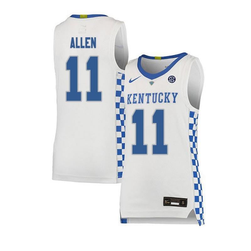 11 Dontaie Alle White Elite Kentucky Wildcats NCAA Jersey Men's