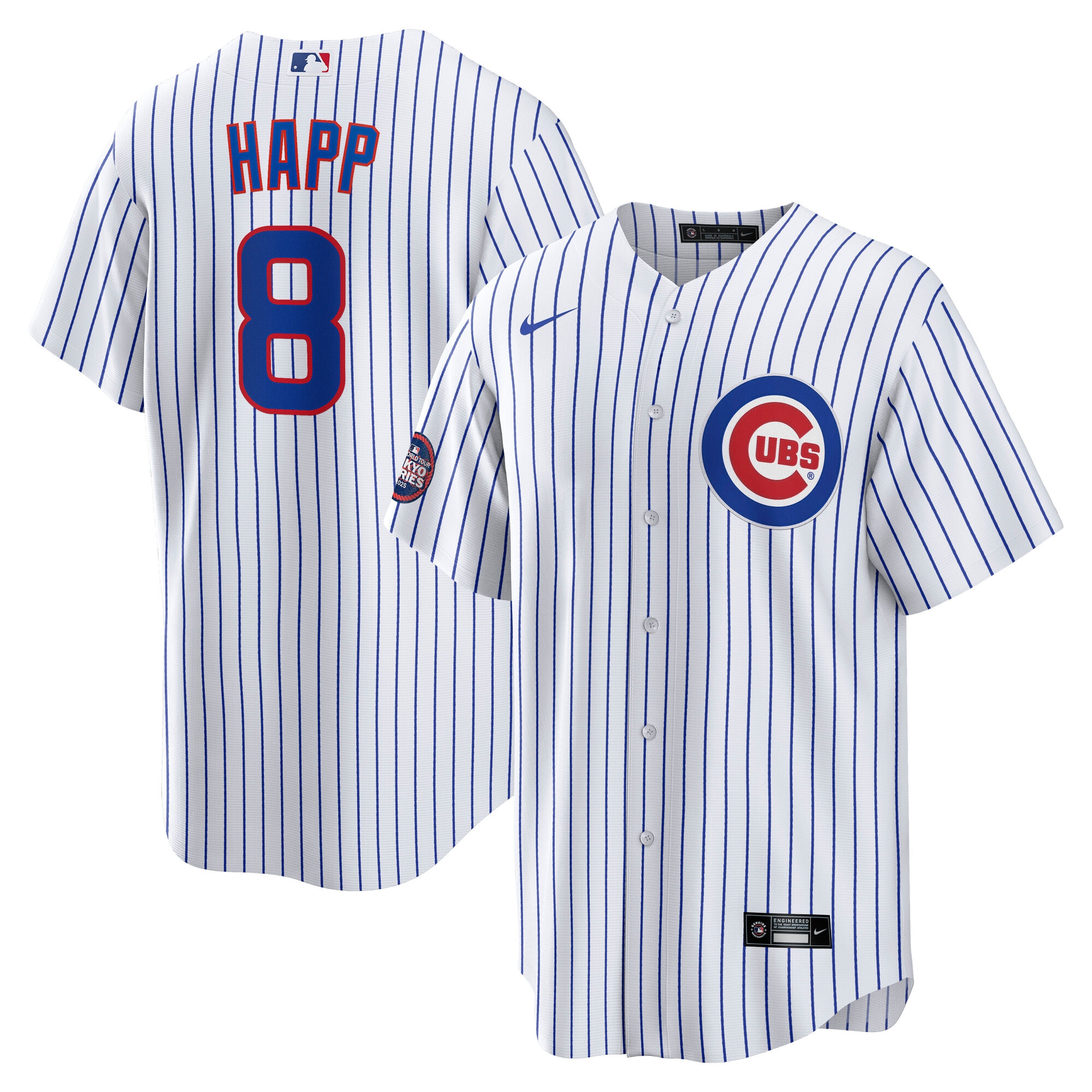 Chicago Cubs Ian Happ White 2025 World Tour: Tokyo Series Home Player MLB Jersey Men's