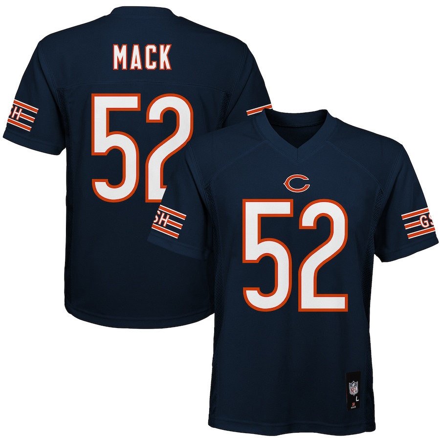 Khalil Mack 52 Chicago Bears Navy NFL Jersey Youth