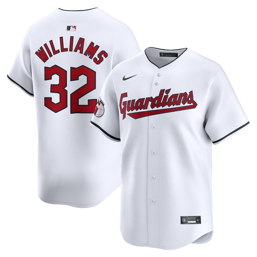 Gavin Williams 32 Cleveland Guardians Home Limited White MLB Jersey Men's