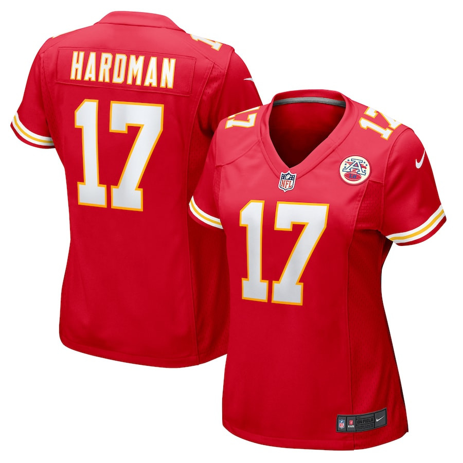 Mecole Hardman 17 Kansas City Chiefs Game Red NFL Jersey Women's