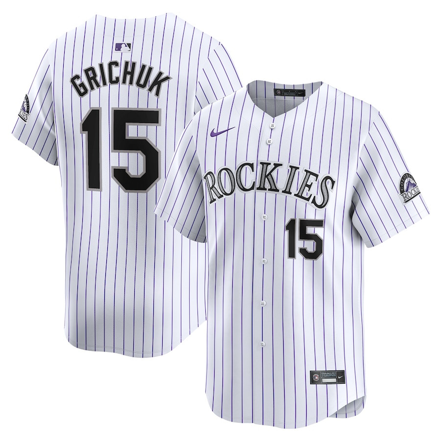 Randal Grichuk 15 Colorado Rockies Home Limited Player White MLB Jersey Men's