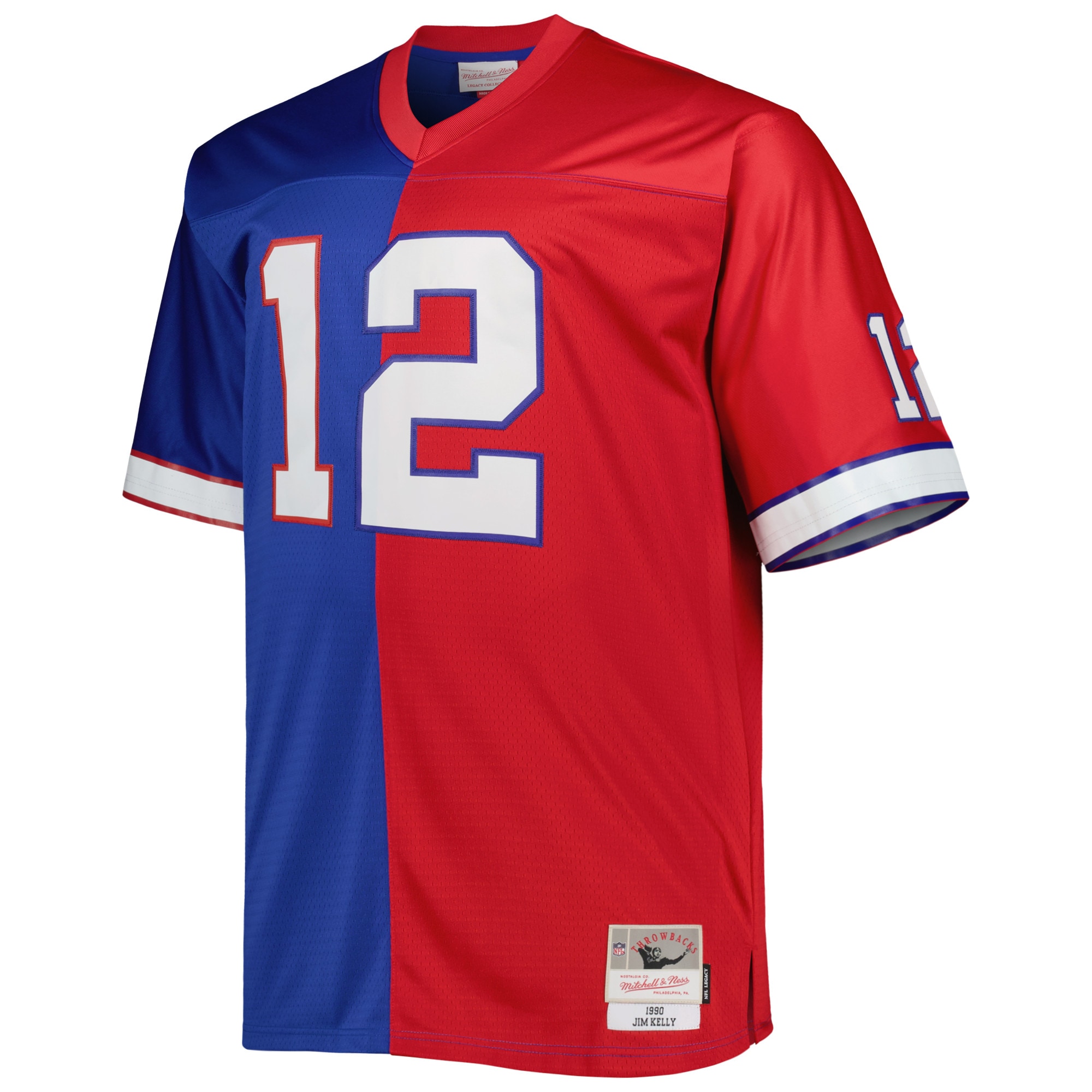 Buffalo Bills Jim Kelly Mitchell Ness Royal/Red Big Tall Split Legacy Retired Player NFL Jersey Men's