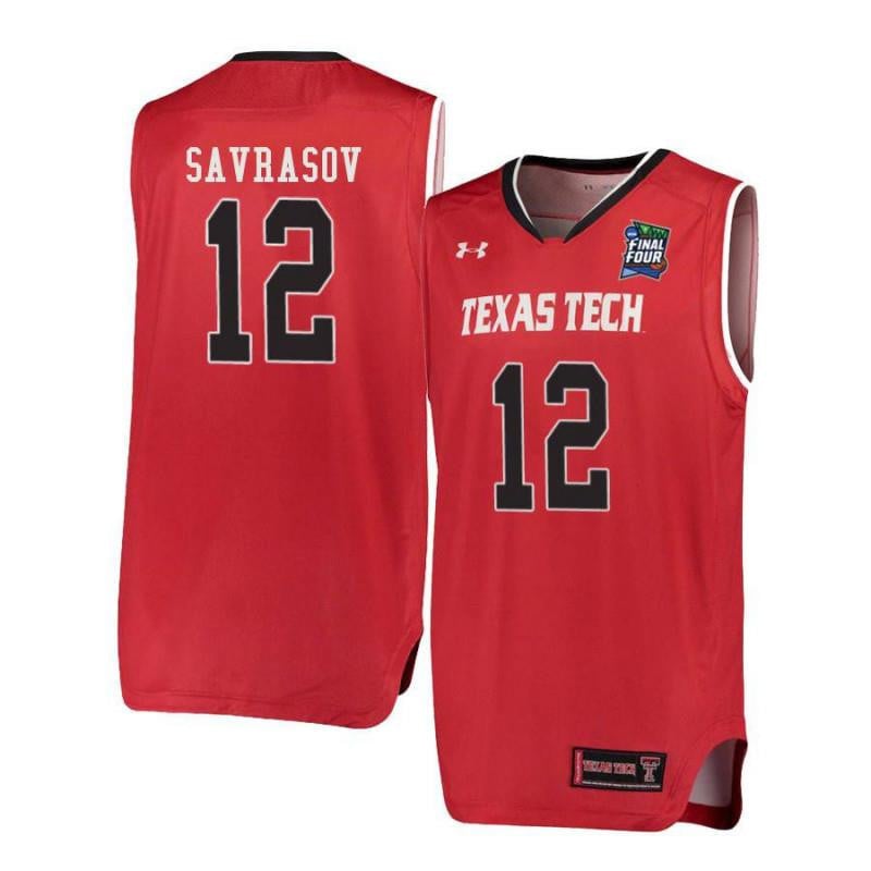 Under Armour 12 Andrei Savrasov Red Texas Tech Red Raiders NCAA Jersey Men's