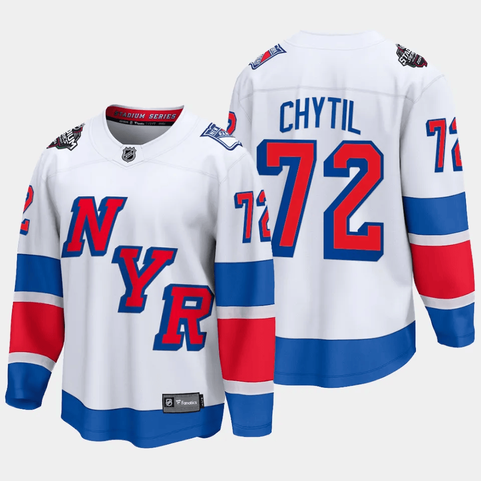 Filip Chytil 72 New York Rangers 2024 Stadium Series Patch Breakaway White NHL Jersey Men's