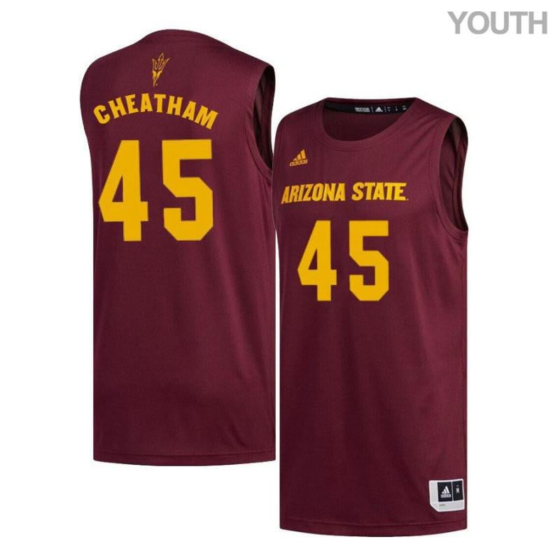 45 Zylan Cheatham Maroon Arizona State Sun Devils NCAA Jersey Youth