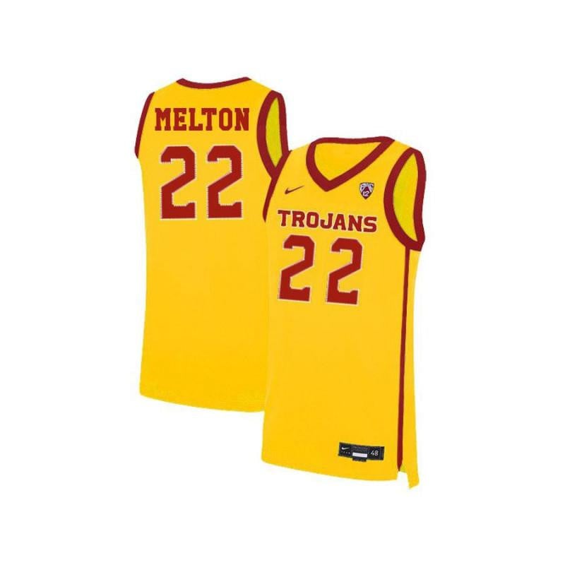 22 DeAnthony Melton Yellow Elite USC Trojans NCAA Jersey Men's