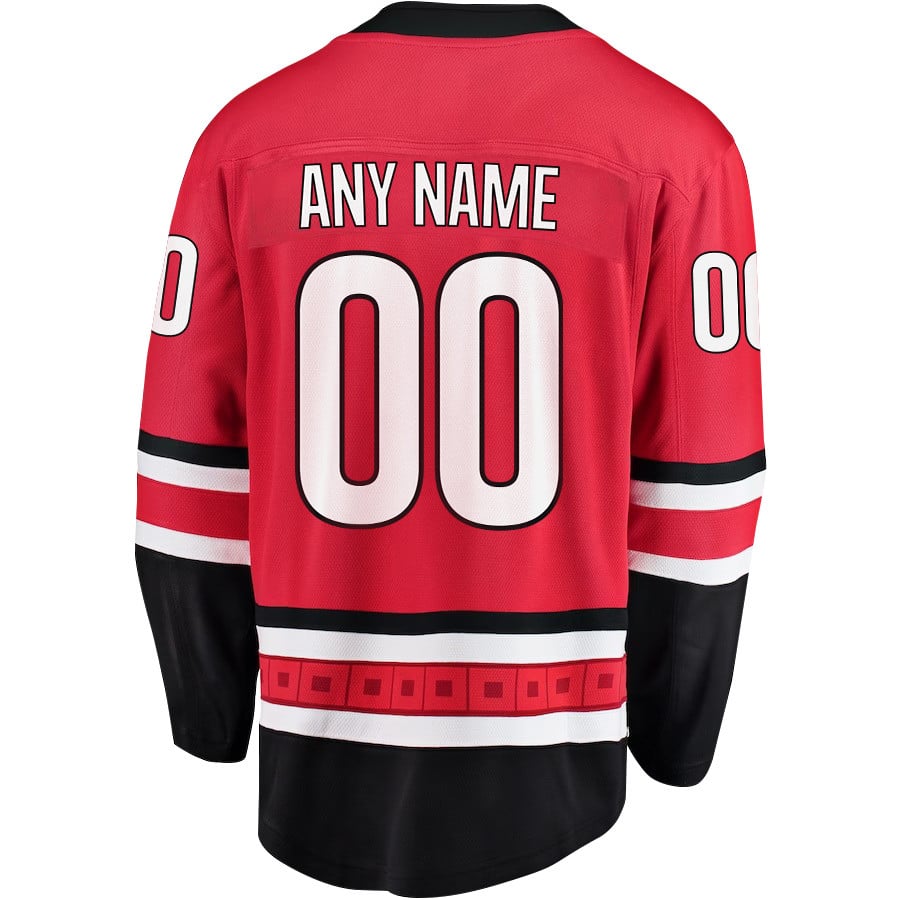Carolina Hurricanes Stanley Cup 2023 Playoffs Patch Home Breakaway Custom Red NHL Jersey Men's