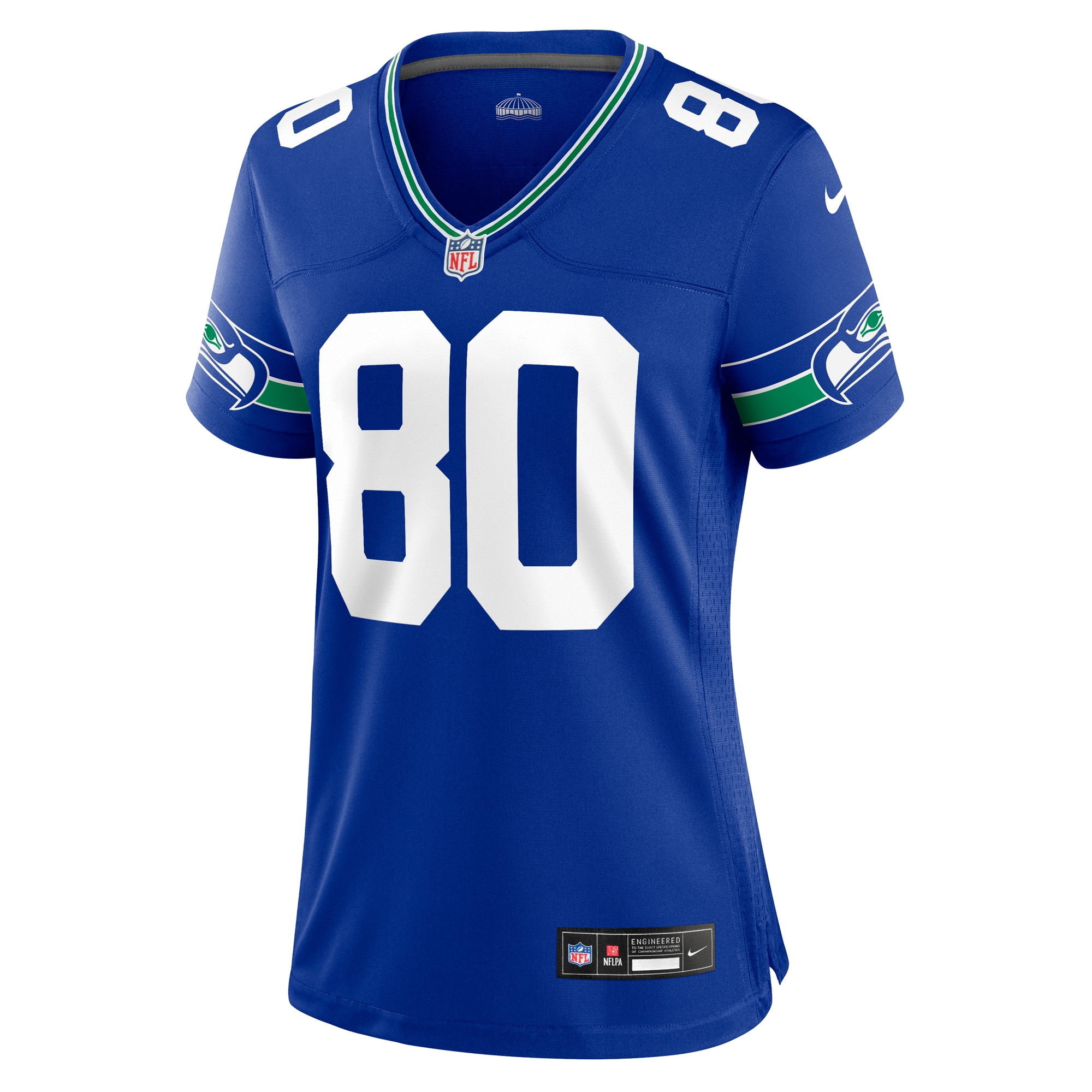 Seattle Seahawks Steve Largent Royal Throwback Retired Player Game NFL Jersey Women's