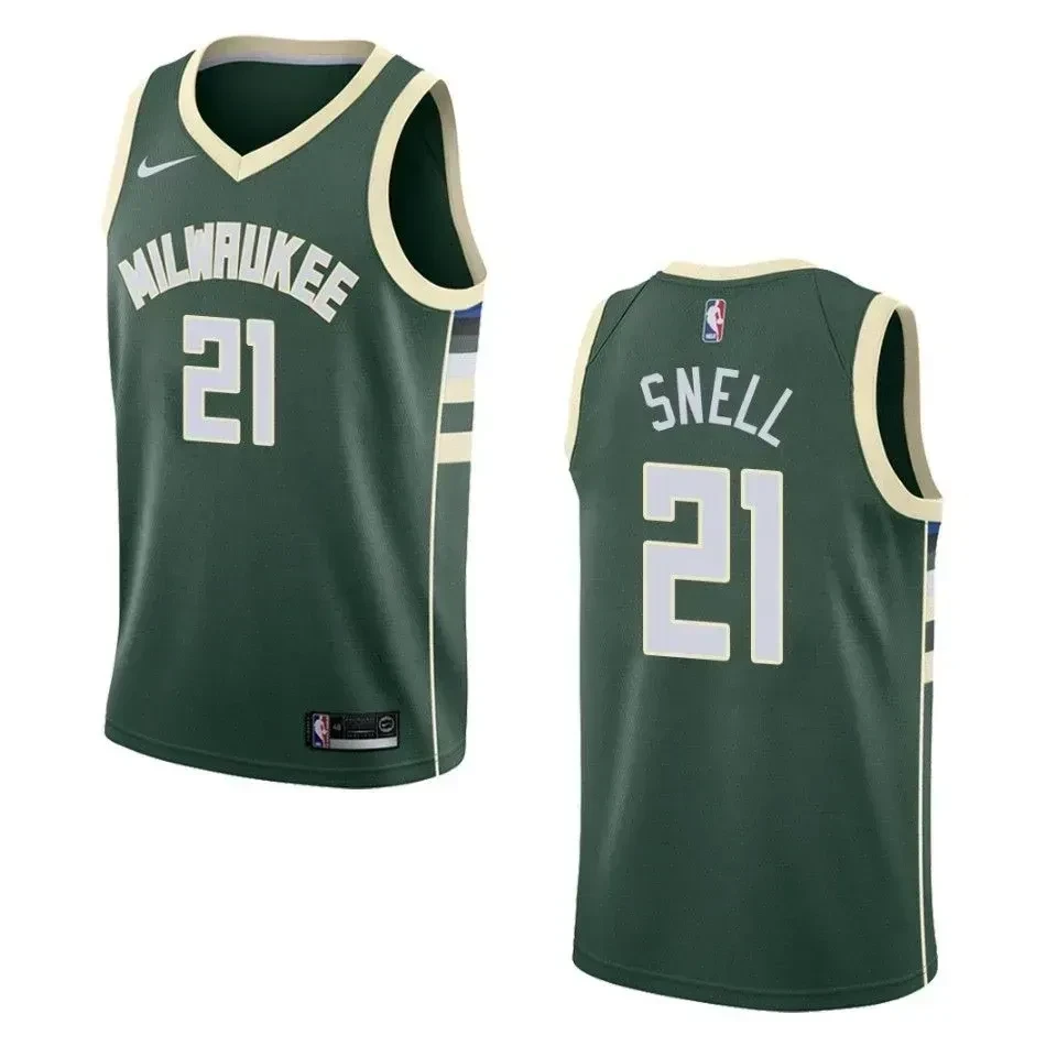 Milwaukee Bucks 21 Tony Snell Icon Swingman Green NBA Jersey Men's