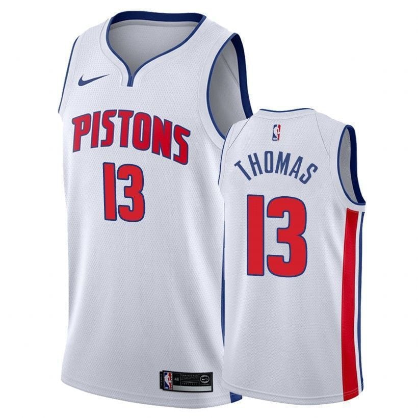 Detroit Pistons Khyri Thomas 13 Associatio White NBA Jersey Men's