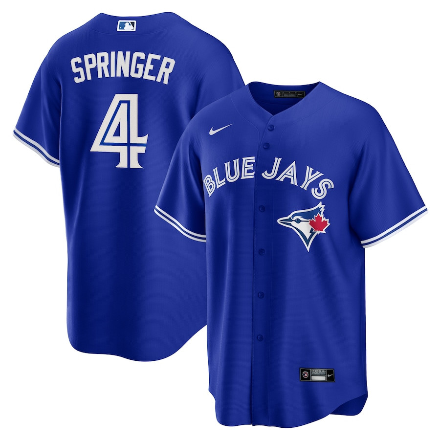 George Springer 4 Toronto Blue Jays Alternate Royal MLB Jersey Men's